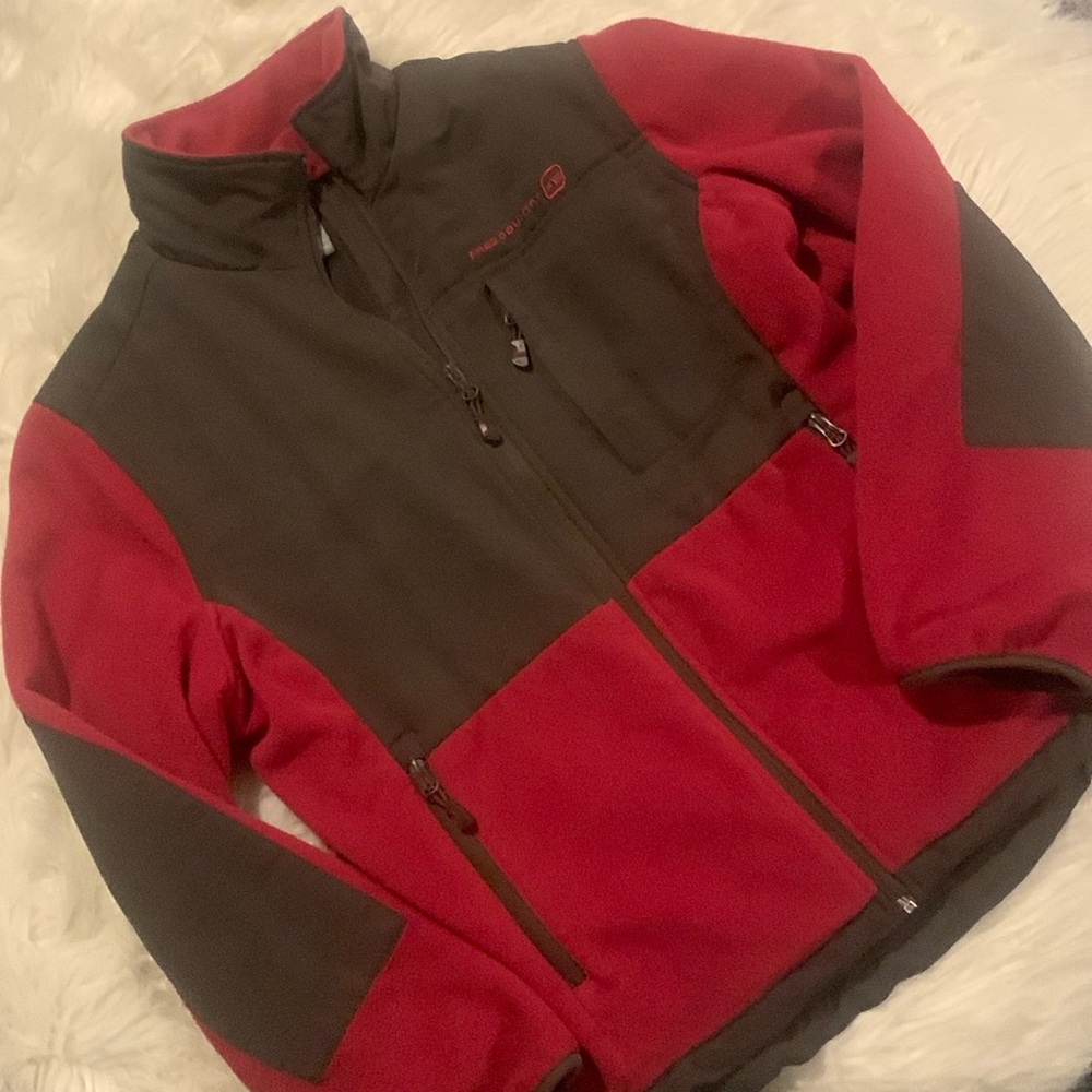 Pink & Brown Fleece Jacket, lined & warm